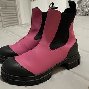 Pink Ganni boots